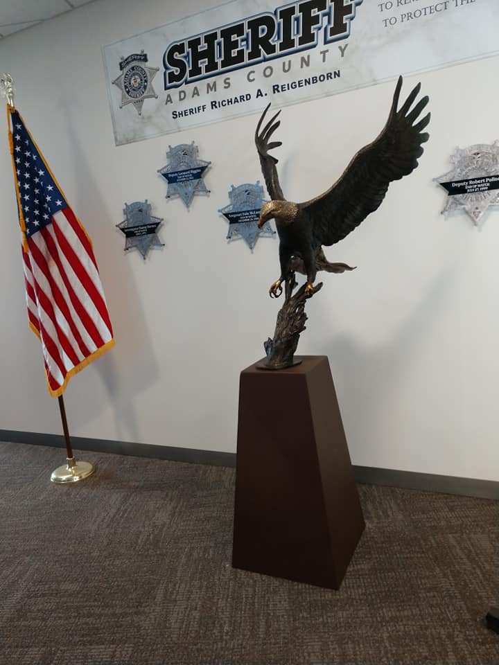 Welded a Pedestal Stand for the Adams County Sheriffs Office